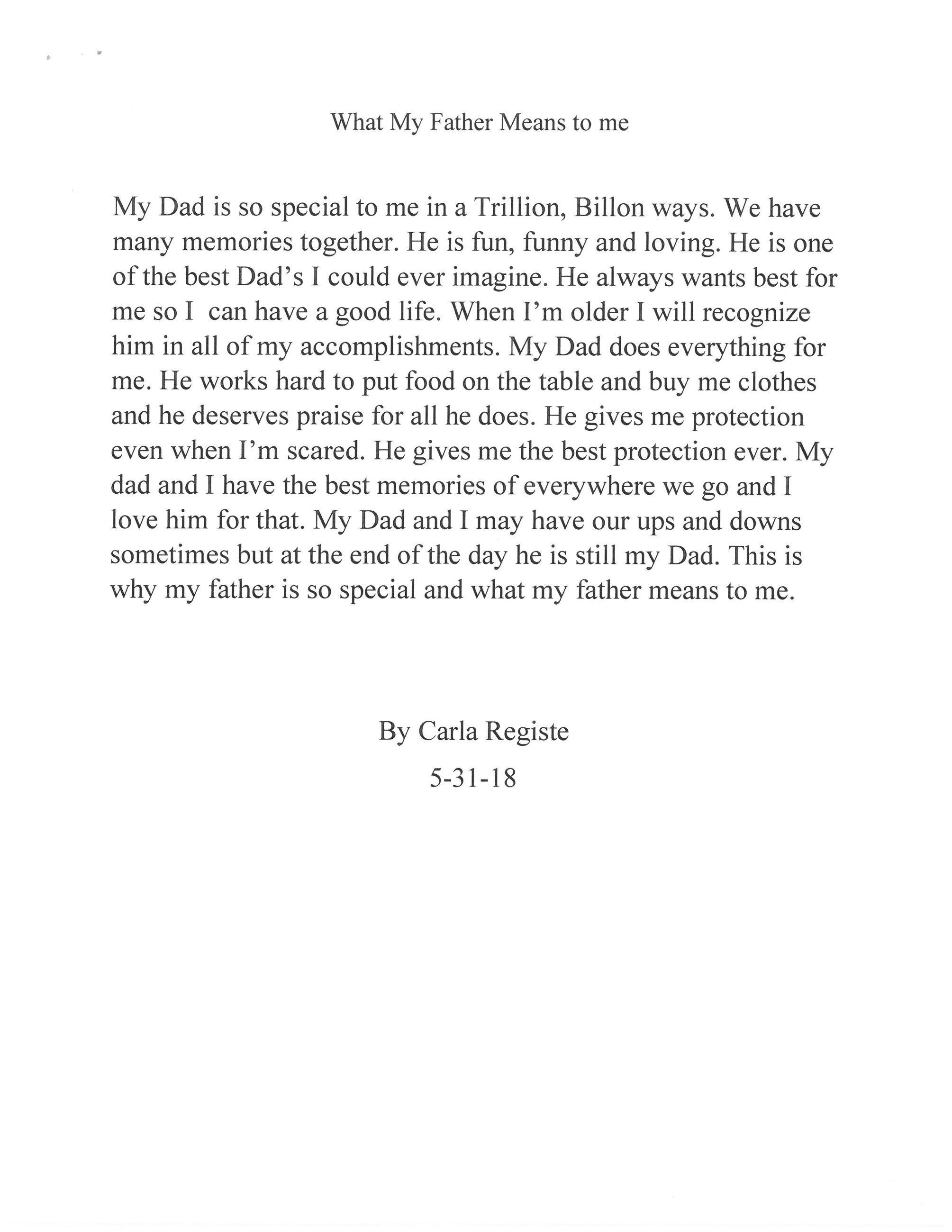 Essay by Carla Registe